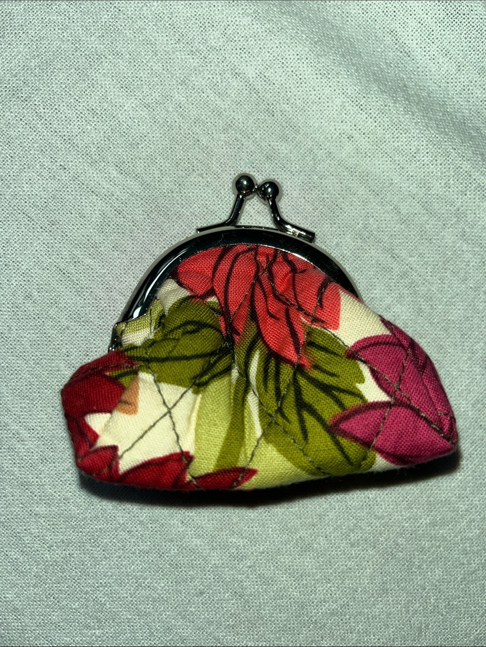 NEW Vera Bradley small Floral Coin Purse - Pink & Green